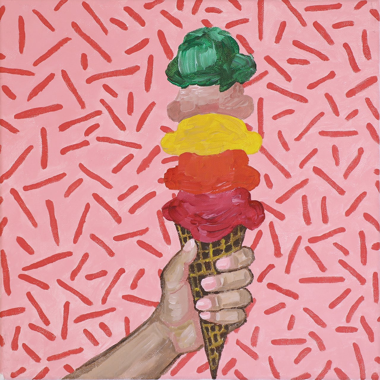 Jonathan Adler x Michaels 11" x 11" Stacked Ice Cream Canvas Painting Kit